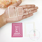 Dress My Craft Mini Stitched Scalloped Rectangle Frame Dies dmcd6765 Detailed Image