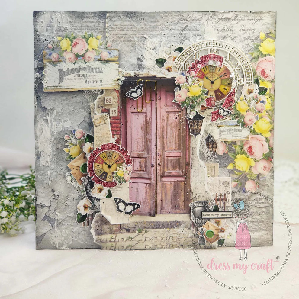 Dress My Craft Vintage Clock Face Dies dmcd6160 Storybook Scene
