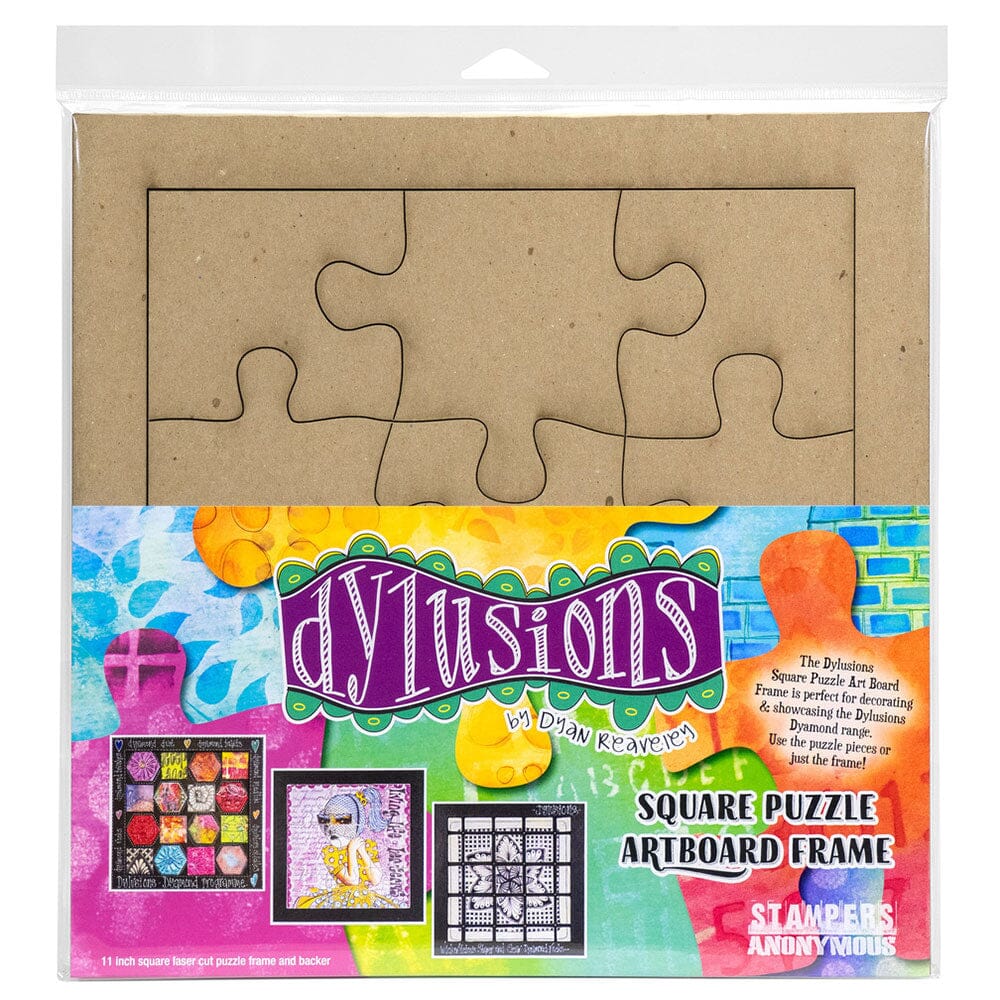 Dyan Reaveley Square Puzzle Template Chipboard Dylusions dypz