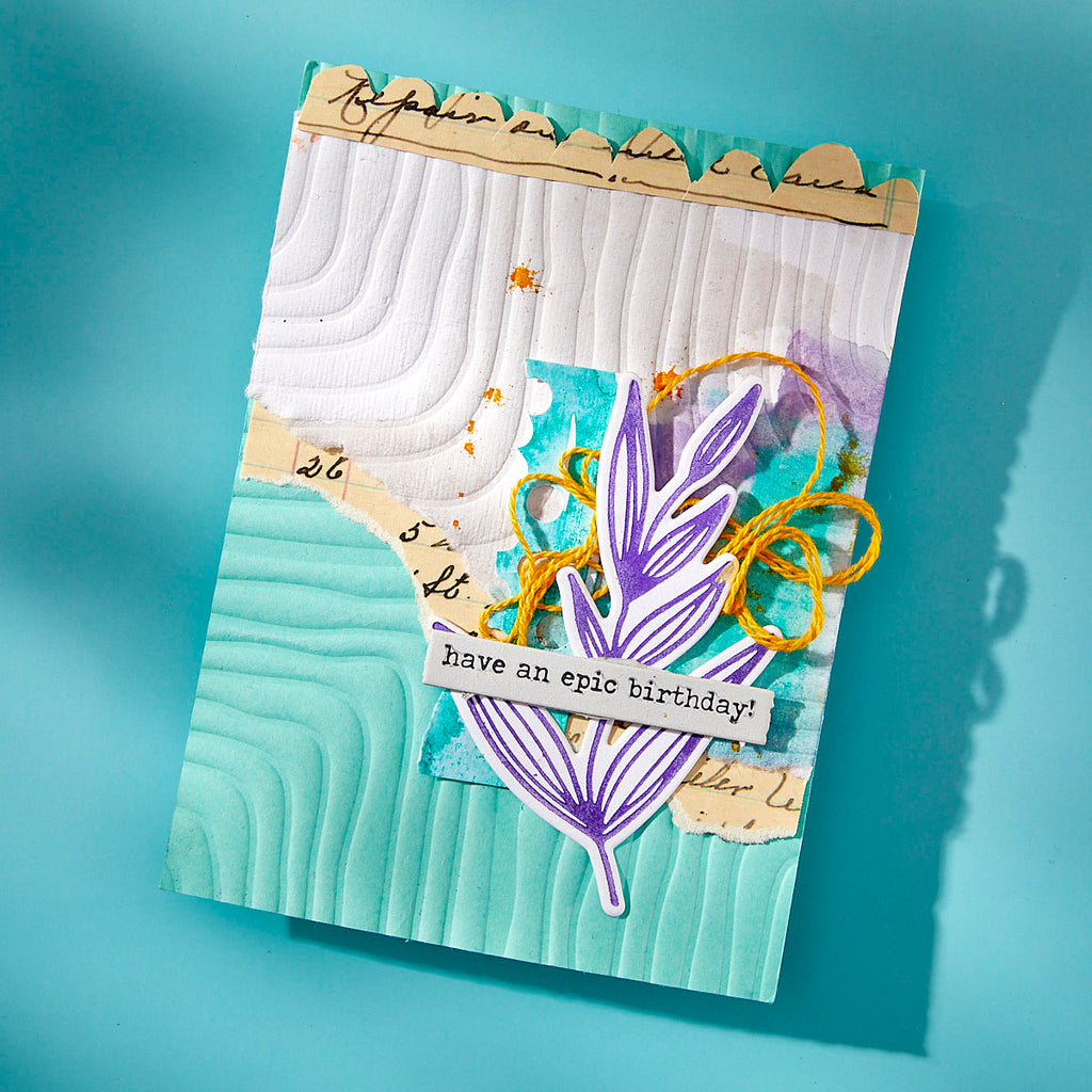 Spellbinders Lined Corners 3D Embossing Folder e3d-124 birthday