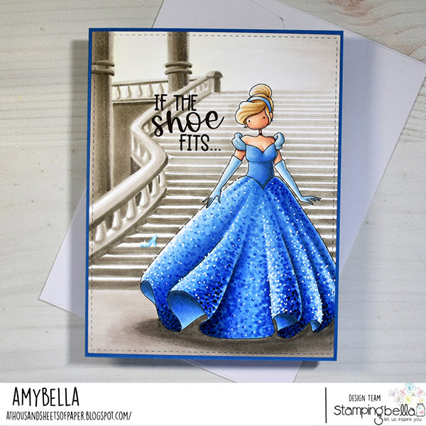 Stamping Bella Princess Sentiment Cling Stamps eb1274 if the shoe fits