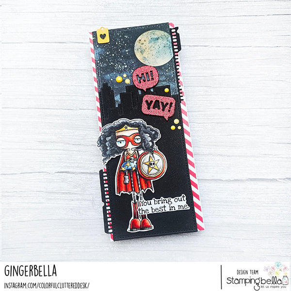 Stamping Bella Oddball Girl Power Cling Stamp eb1363 hi