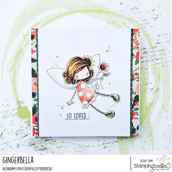 Stamping Bella Whimsabella PetalShimmer Cling Stamp eb1367 so loved
