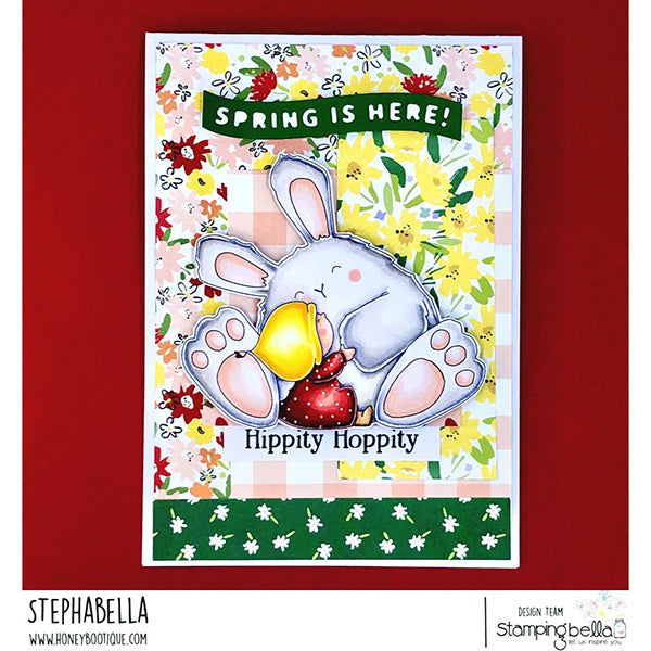 Stamping Bella Bundle Girl loves Bunny Wobbles Cling Stamp eb1370 spring