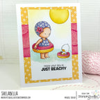 Stamping Bella Beach Bundle Girl with a Floatie Cling Stamps eb1385