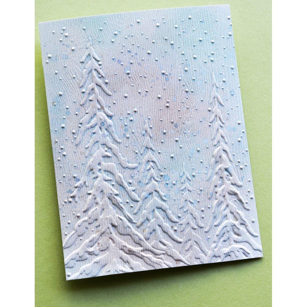 Memory Box Frosted Trees 3D Embossing Folder ef1045