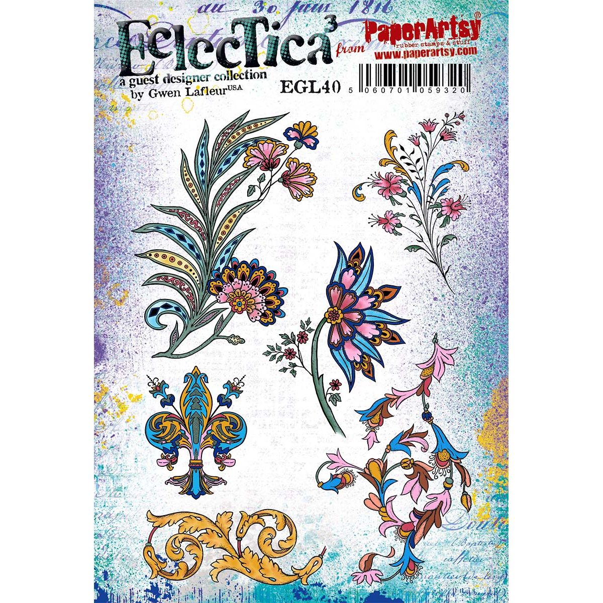 Paper Artsy Eclectica3 Gwen Lafleur Cling Stamps egl40