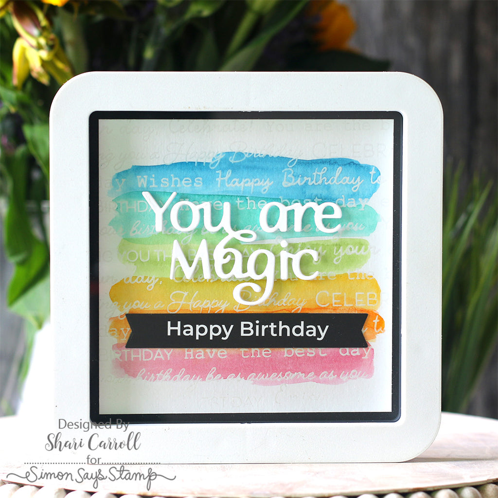 Simon Says Stamp EZ Strips Banners Wafer Dies 1394sdc STAMPtember Birthday Card