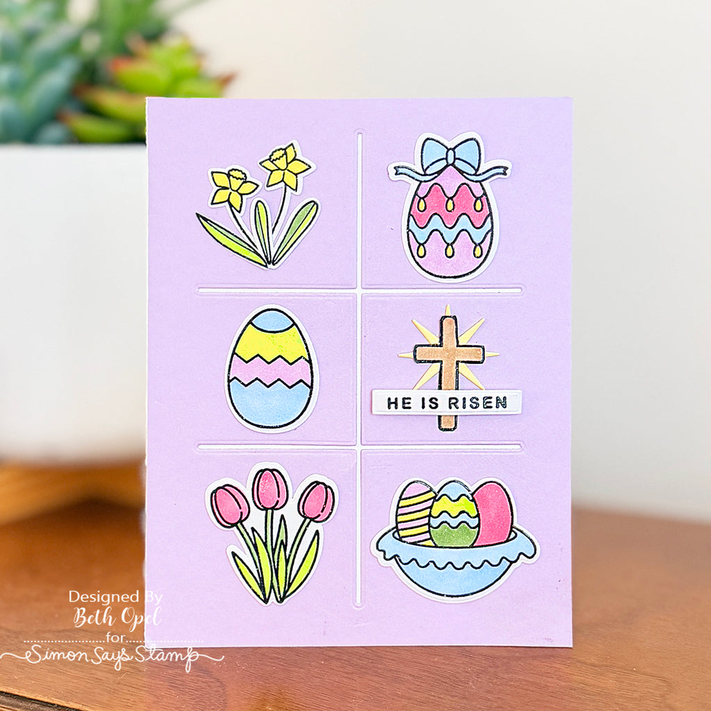 CZ Design Clear Stamps Easter Grid cz3102c Beautiful Moments Easter Card