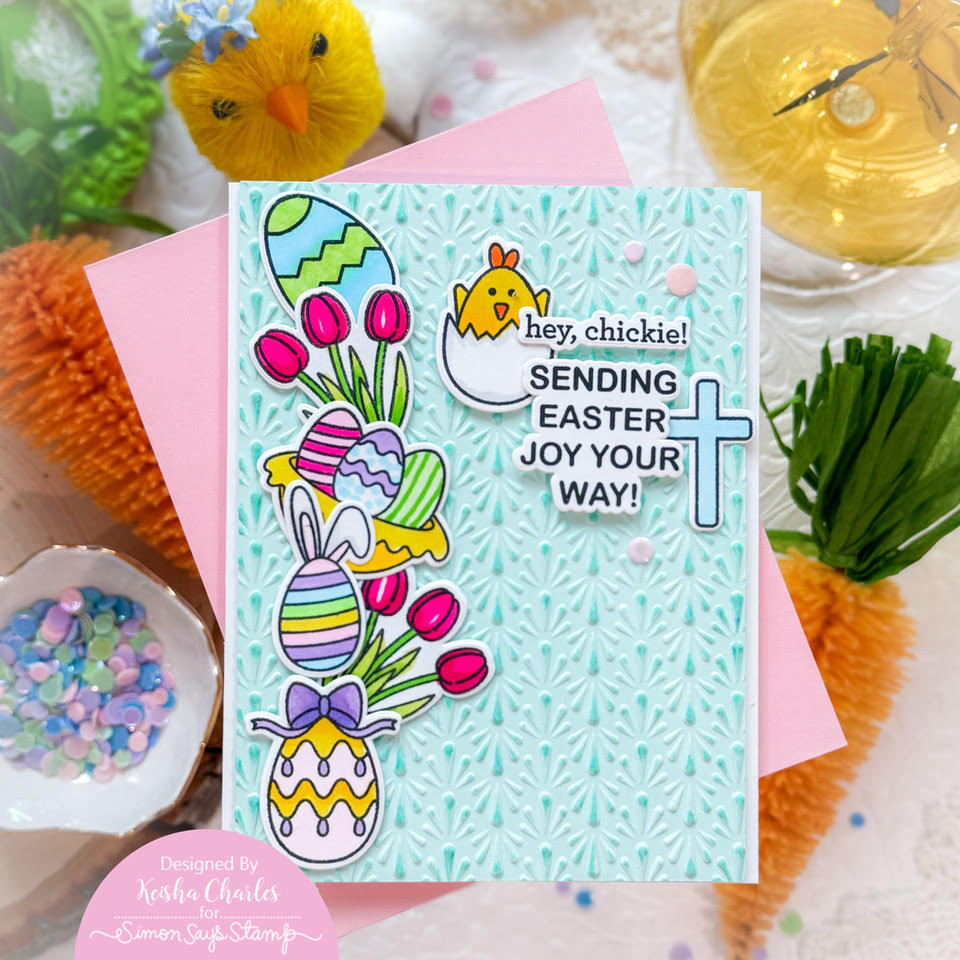 CZ Design Clear Stamps Easter Grid cz3102c Beautiful Moments Easter Card