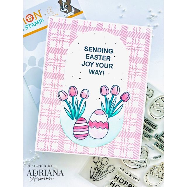 CZ Design Clear Stamps Easter Grid cz3102c Beautiful Moments Easter Card