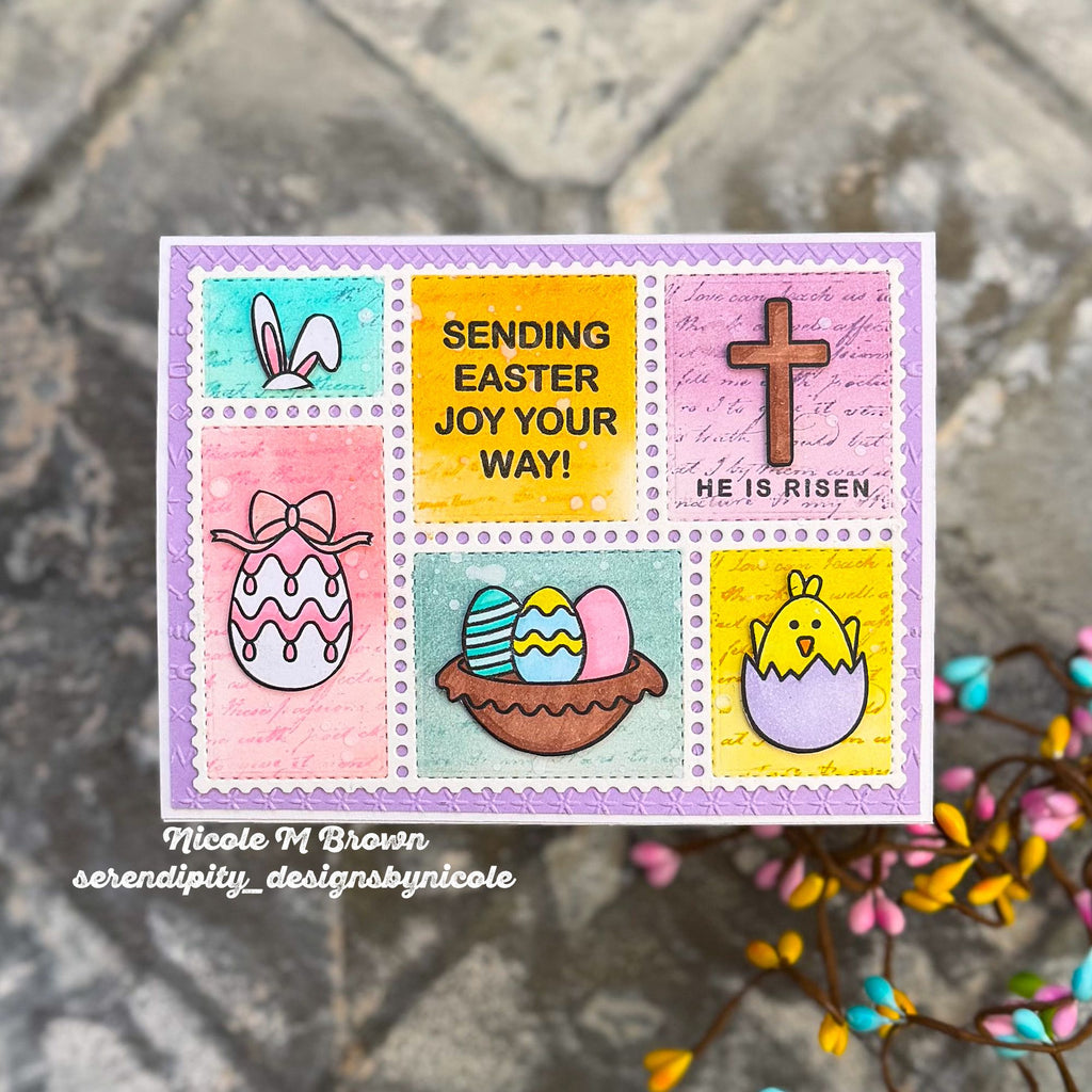 CZ Design Clear Stamps Easter Grid cz3102c Beautiful Moments Easter Card