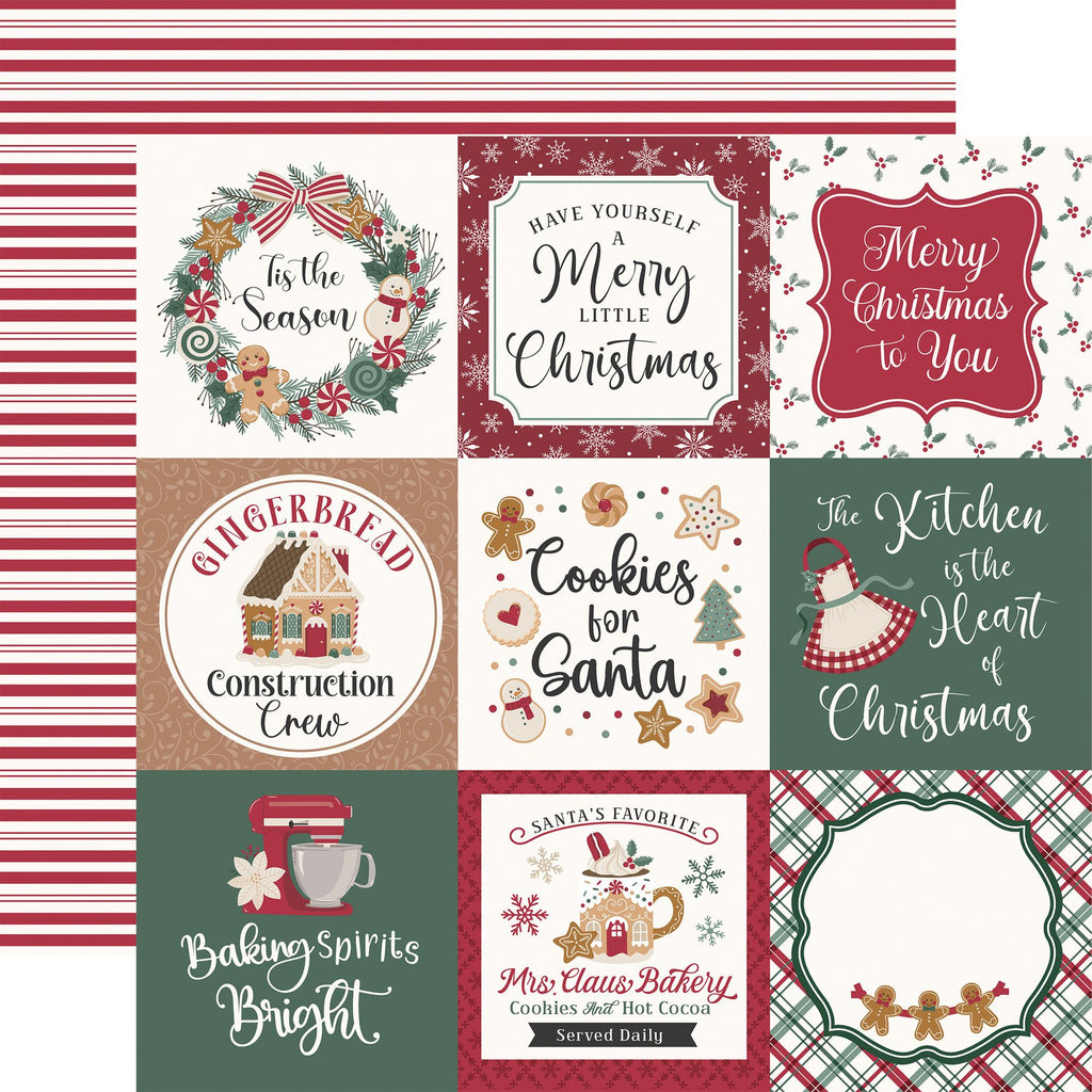 Echo Park Baking Christmas Cheer 12 x 12 Collection Kit bcc516016 Holiday Gingerbread Sentiments