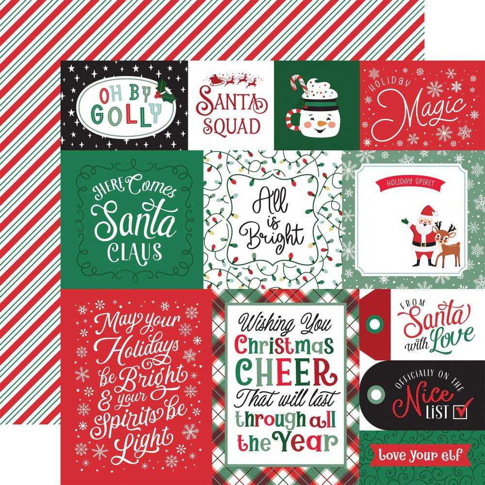 Echo Park Christmas Express 12 x 12 Collection Kit sce455016 Cheer Journaling Cards