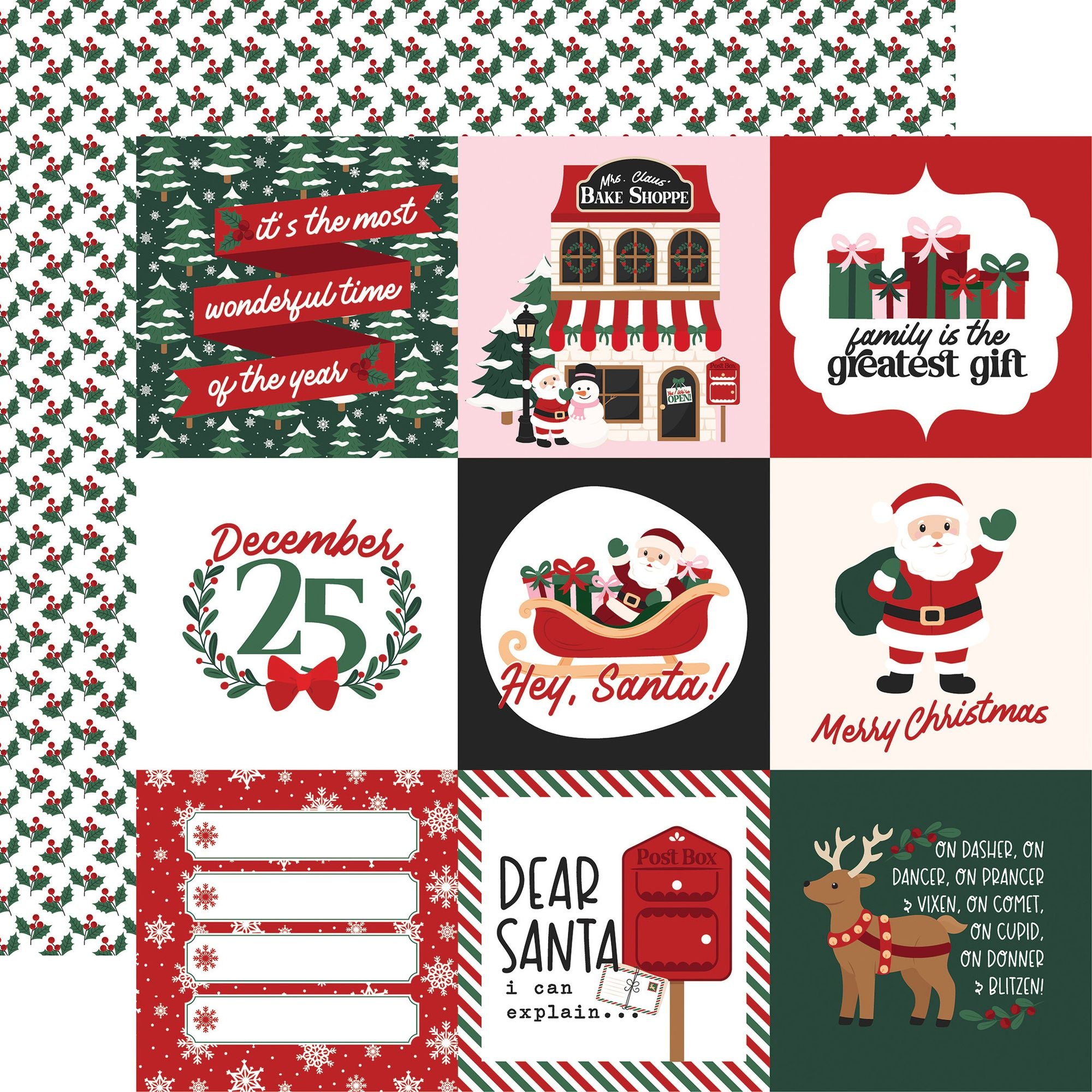 Echo Park North Pole Christmas 12 x 12 Mega Bundle npc515050 Dear Santa Letter Sentiments