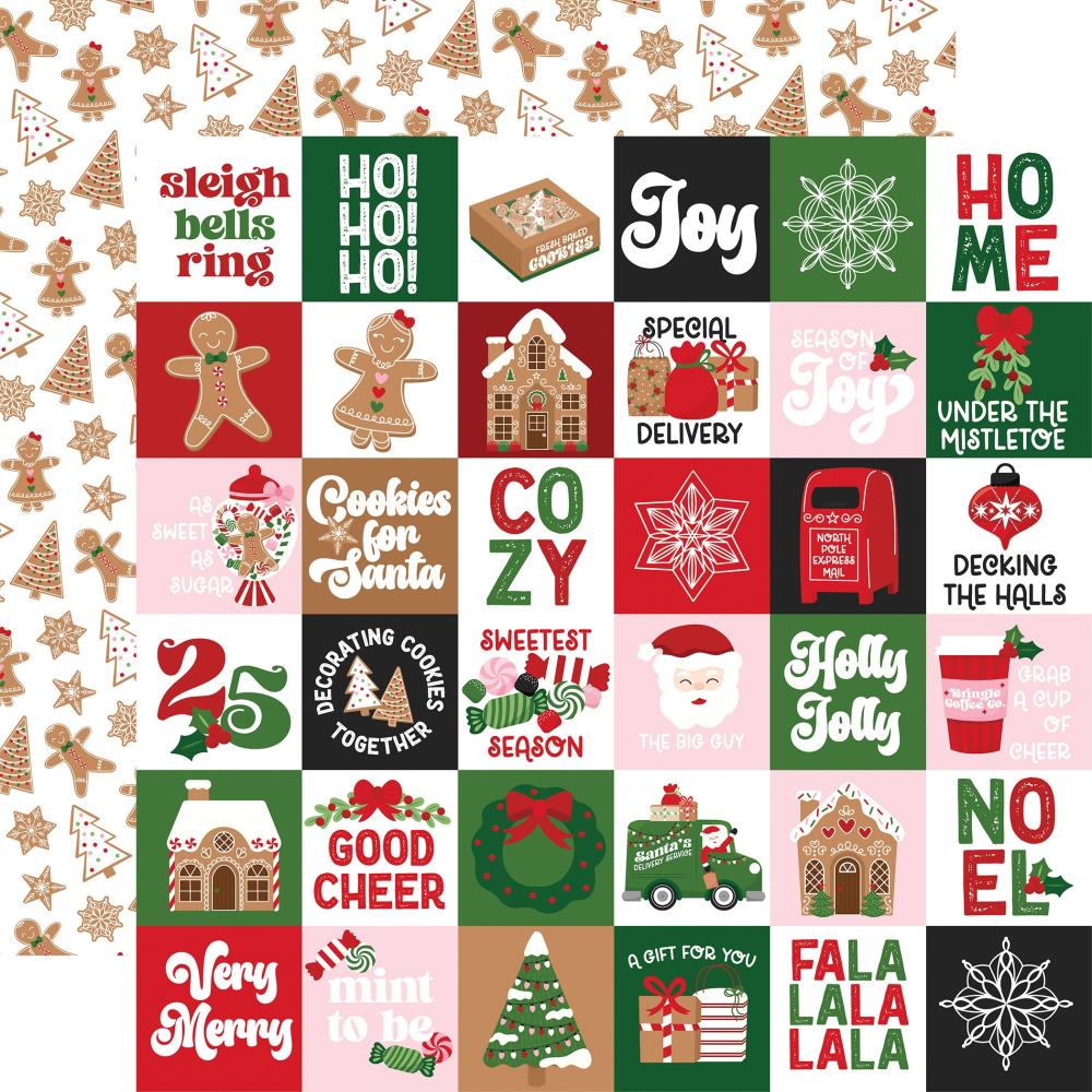 Echo Park Santa's Christmas Delivery 12 x 12 Mega Bundle scd459050 2X2 Journaling Cards