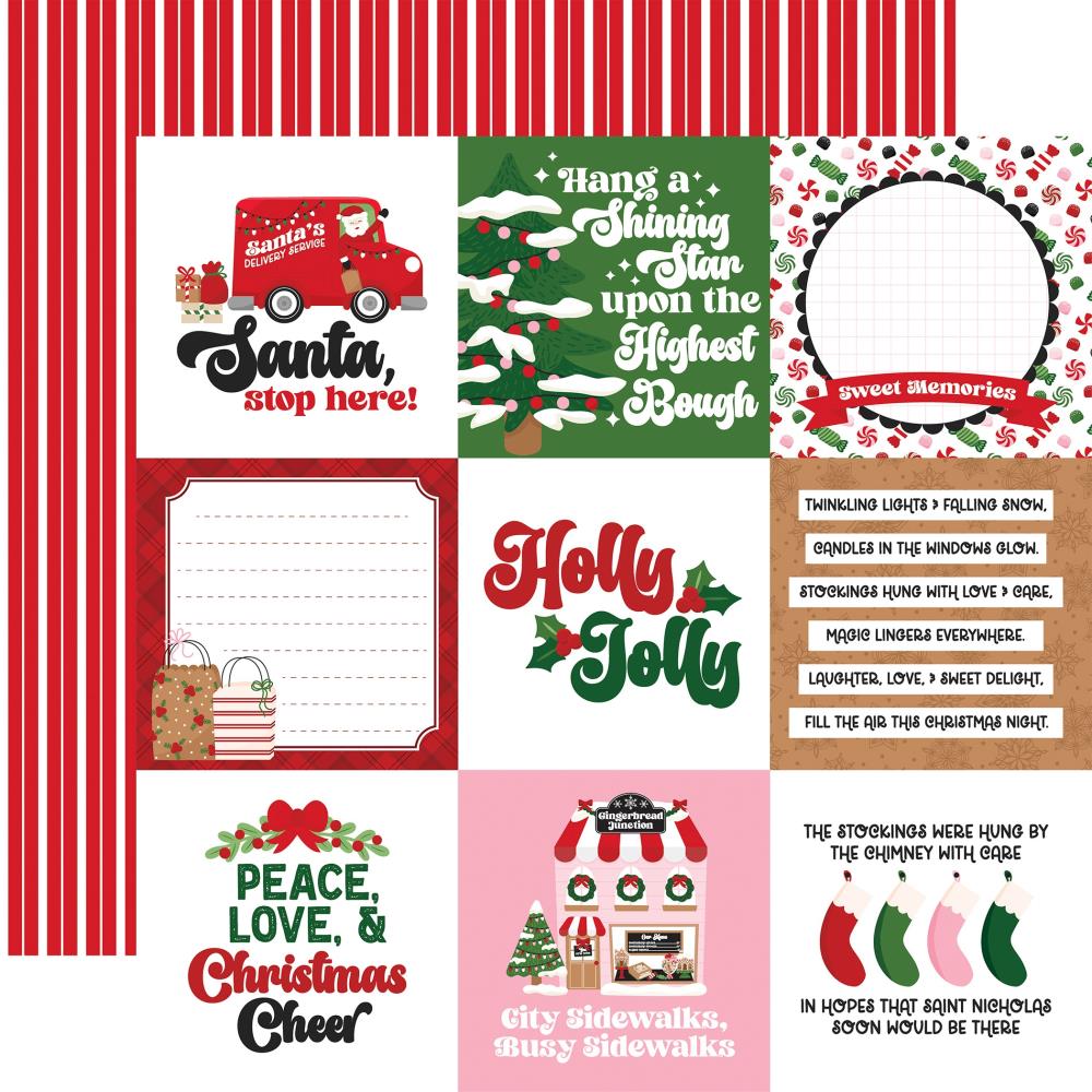 Echo Park Santa's Christmas Delivery 12 x 12 Mega Bundle scd459050 4X4 Journaling Cards