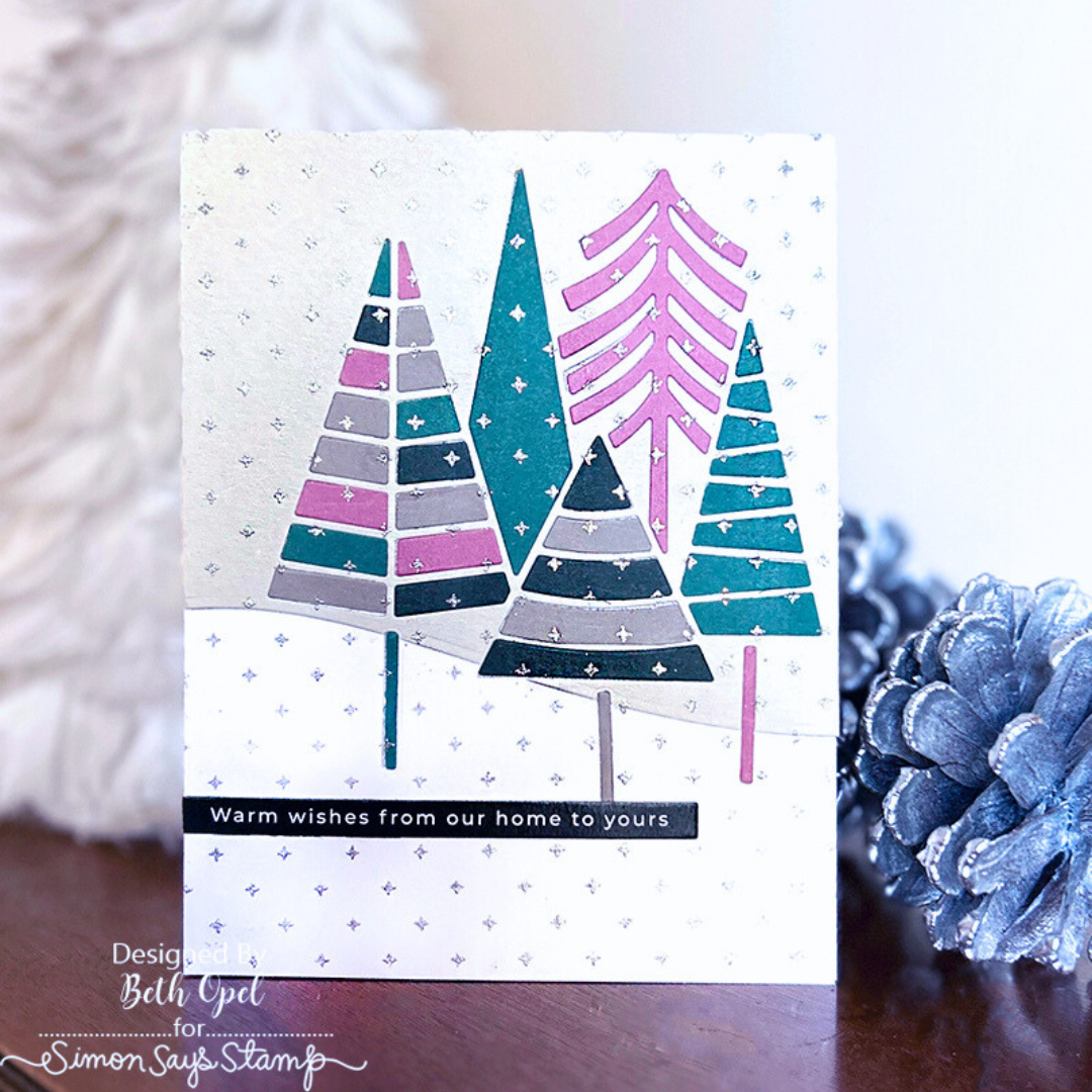 Simon Says Stamp Electric Tree Outlines Wafer Dies s900 All The Joy Christmas Card