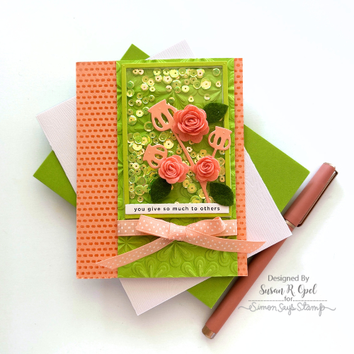 Simon Says Stamp Embellishment Mix Electric Lime 0525el Moments in Time Thank You Card
