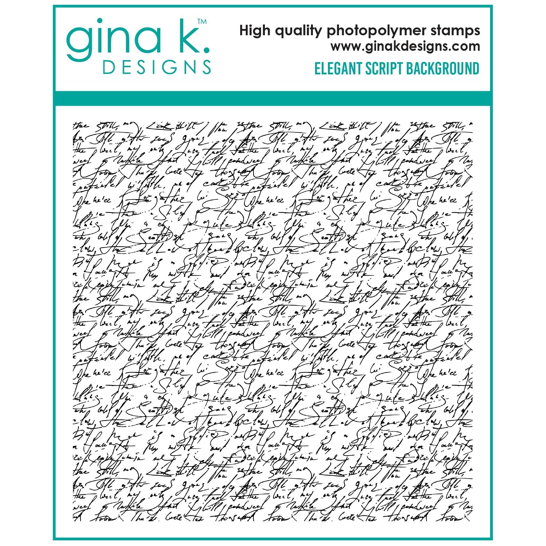 Gina K Designs Elegant Script Background Clear Stamp gkd196