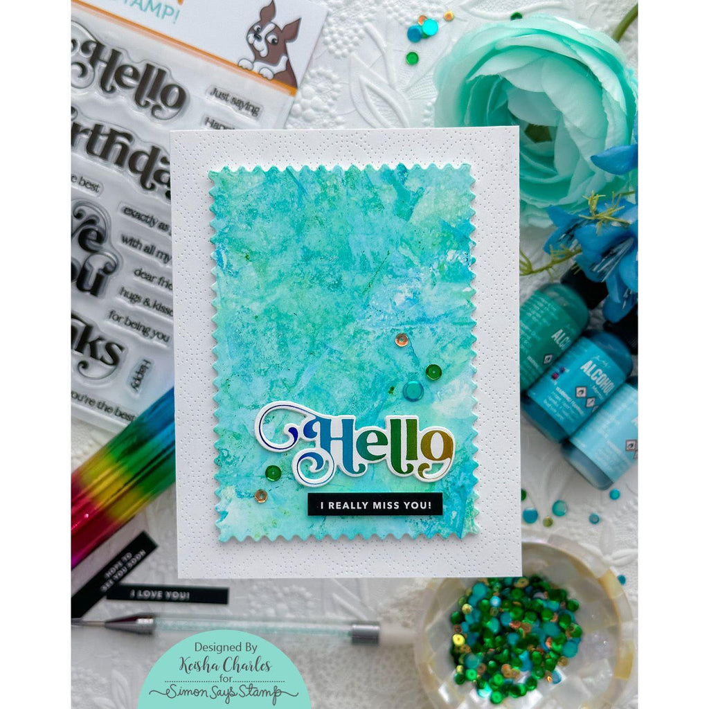 Simon Says Stamp And Dies Elegantly Modern Greetings set634em Dear Friend Hello Card