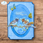 Elizabeth Craft Designs Bloom Wildly Sentiments Clear Stamps cs460 bloom at your own pace blue bird card