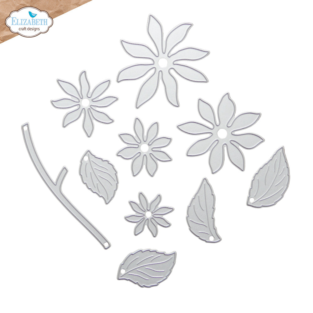 Elizabeth Craft Designs Dahlia Dies 2346 parts