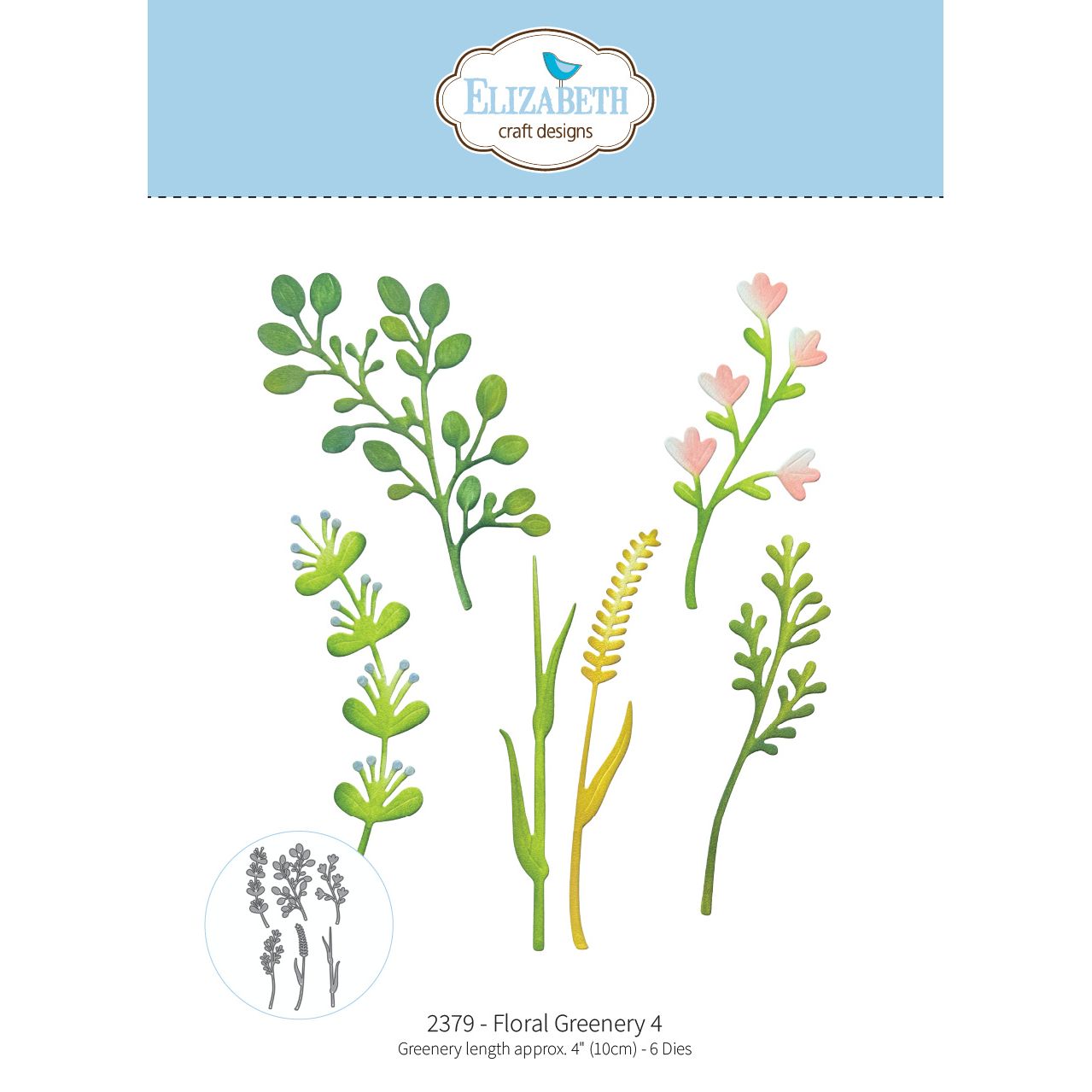 Elizabeth Craft Designs Floral Greenery 4 Dies 2379