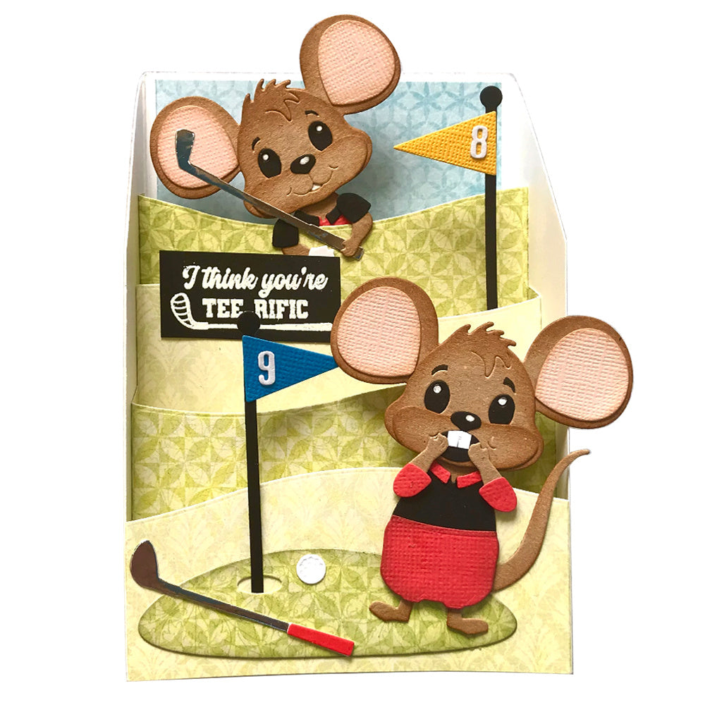 Elizabeth Craft Designs Mouse Sports Accessories Stamps and Dies Bundle golf
