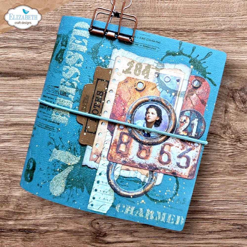 Elizabeth Craft Designs Perfectly Imperfect Clear Stamps cs458 blessed notes blue background woman in circle frame card