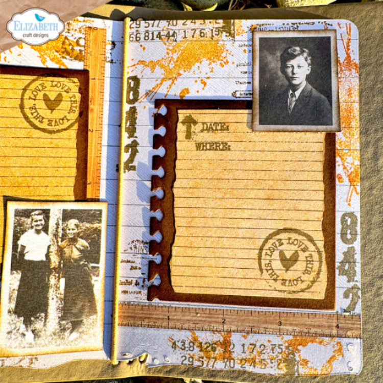 Elizabeth Craft Designs Perfectly Imperfect Clear Stamps cs458 notebook paper love stamp card