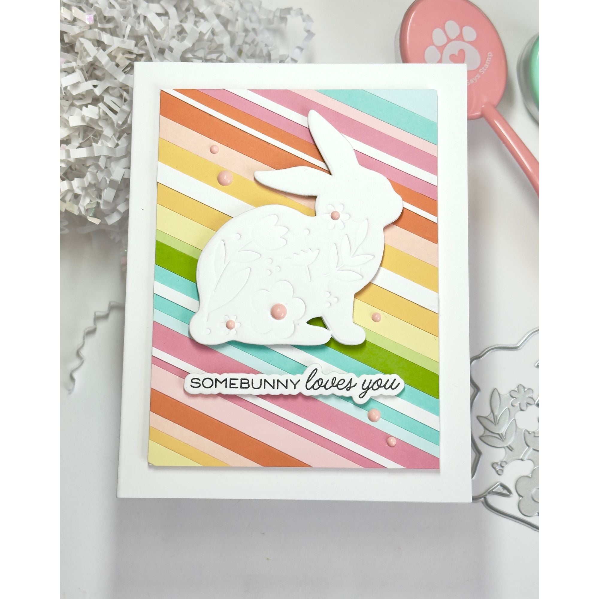 Simon Says Stamp Embellished Bunny Wafer Dies 1581sd Beautiful Moments Easter Card