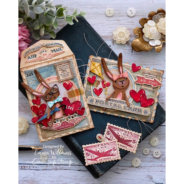 Tim Holtz Correspondence Stamps with Simon Says Stamp Dies Bundle setcs26 Love Notes | color-code:ALT12