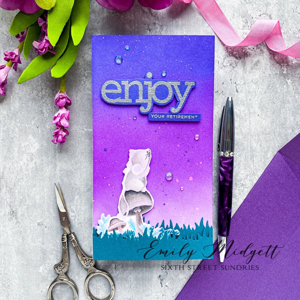 CZ Designs Enjoy Phrases Wafer Dies czd211c Stamptember Retirement Card | color-code:ALT01