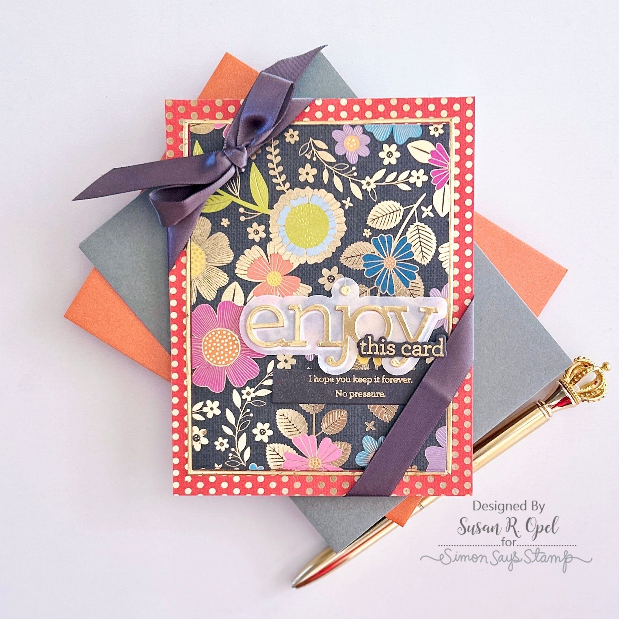 CZ Design Stamps And Dies Enjoy Phrases set669ep Stamptember Enjoy Card