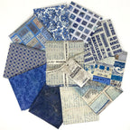 Tim Holtz Fabric Palette Indigo Bundle of 10 Fat Quarters