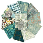 Tim Holtz Fabric Palette Fat Quarters Bundle Blue Teal Green And Neutral