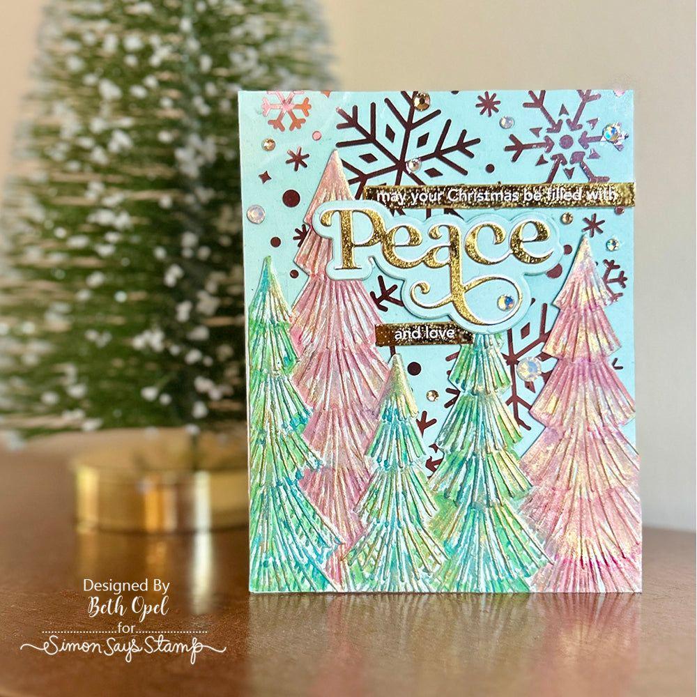 Simon Says Stamp Falling Snowflakes Acetate Foil Transfer Sheets 1006ssa Festive Fun Christmas Card