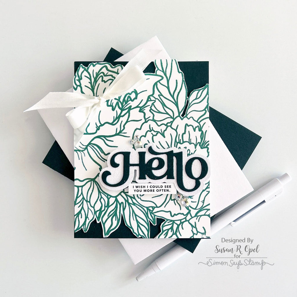 Simon Says Stamp Fancy Hello Wafer Dies sssd112803 Dear Friend Hello Card