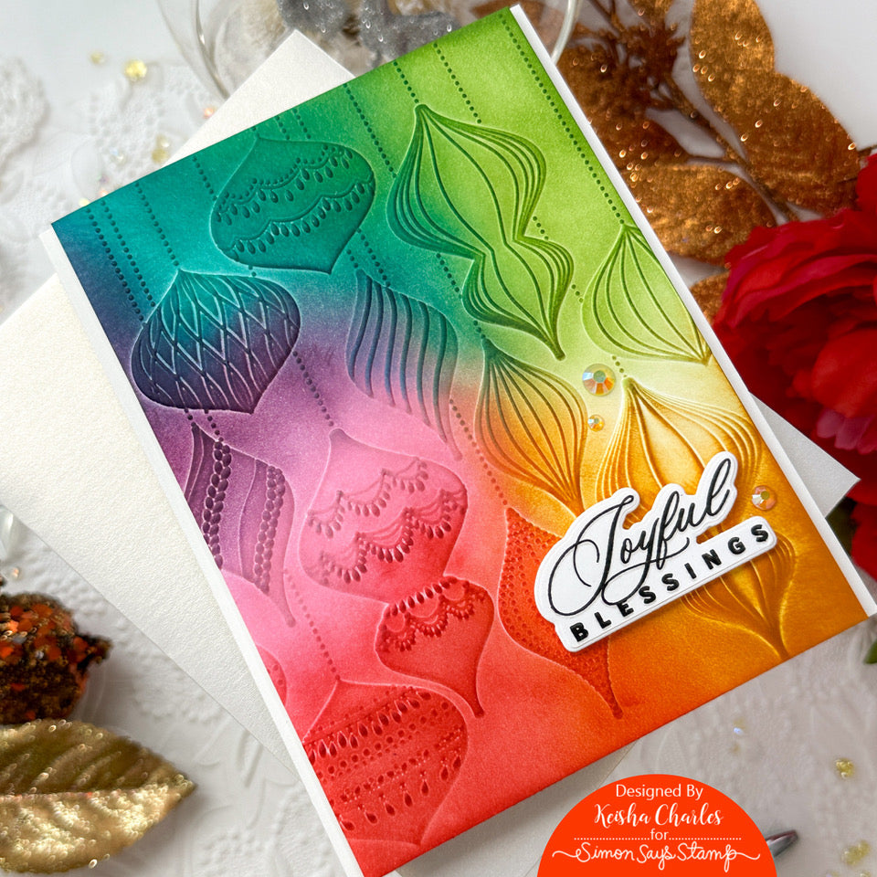 Simon Says Stamp Embossing Folder And Dies Fancy Ornaments sfd368 All The Joy Christmas Card | color-code:ALT06