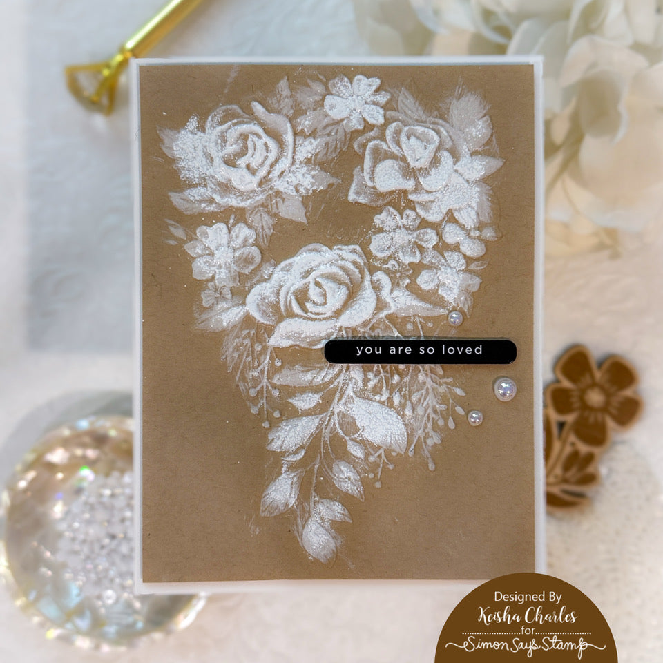 Simon Says Stamp Embossing Folder and Cutting Dies Fancy Rose Bouquet sfd525 Heart to Heart
