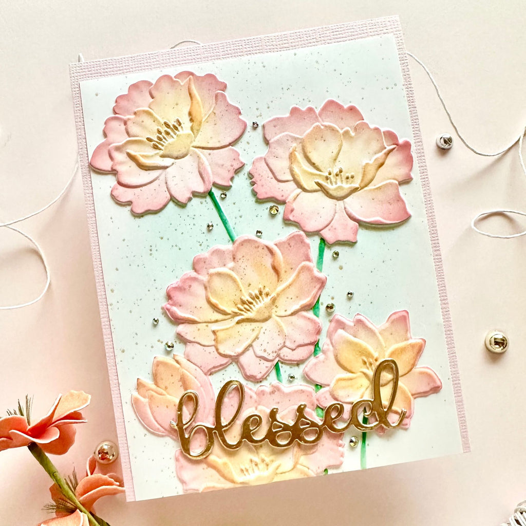 Simon Says Stamp Embossing Folder and Cutting Dies Fantastic Florals sfd489 You Are My Favorite Blessed Card