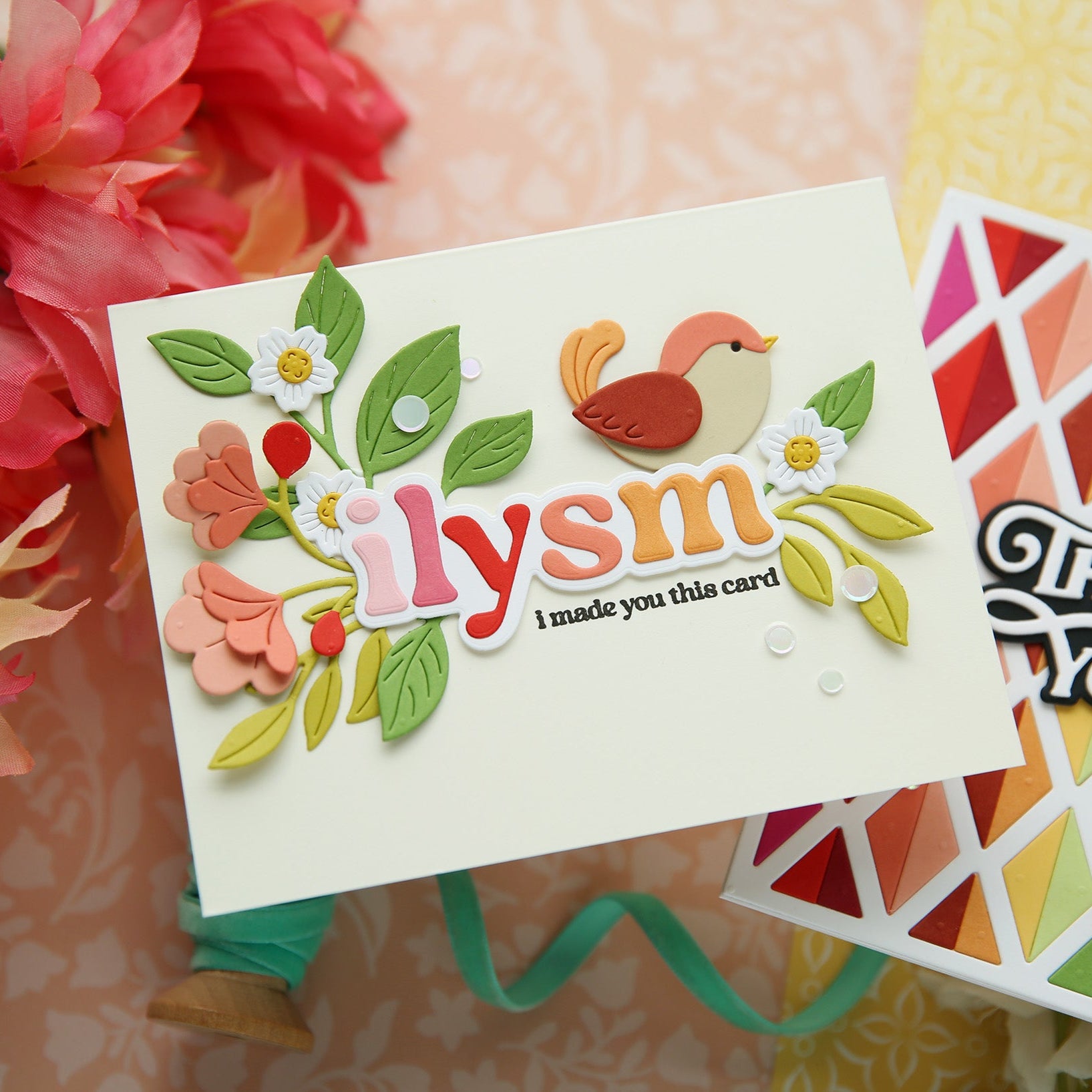Simon Says Stamp Fantasy Bouquet Wafer Dies s1013 Happy Camper ILYSM Card | color-code:ALT01