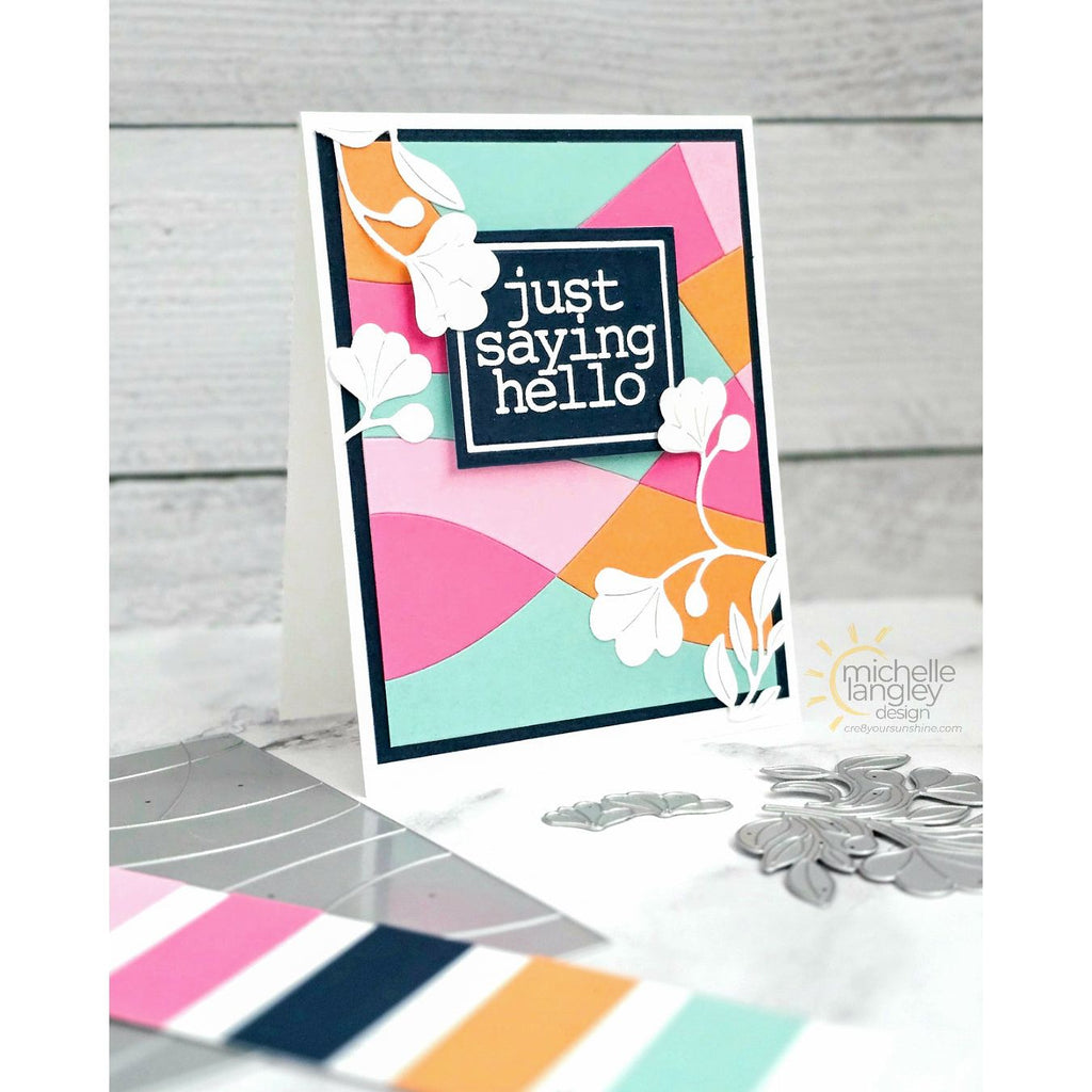 Simon Says Stamp Fantasy Bouquet Wafer Dies s1013 Happy Camper Hello Card | color-code:ALT03