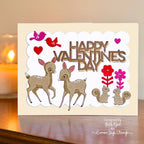 Simon Says Stamp Embossing Folder Fawn Surprise sf551 Valentine's Day Card