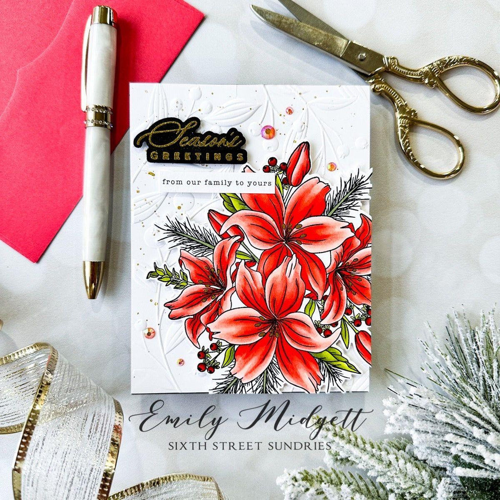 Simon Says Clear Stamps Festive Bouquets sss202801c All The Joy Christmas Card | color-code:ALT07