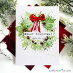 Simon Says Stamp Embossing Folder Festive Wreath sf568 Sugar and Spice Holiday Card