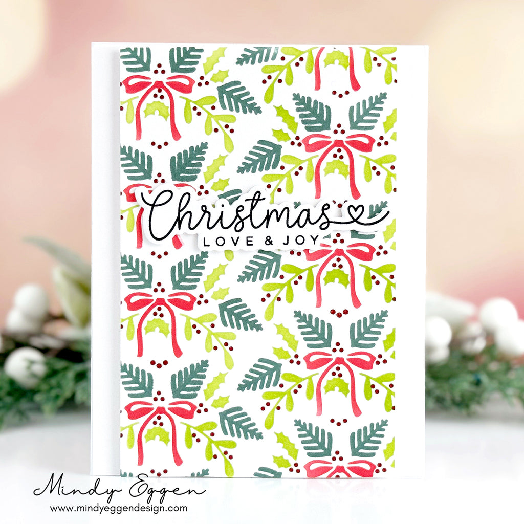 Simon Says Stamp Set pf 4 Stencils Festive Bough Pattern 1087st Christmas Card | color-code:ALT03