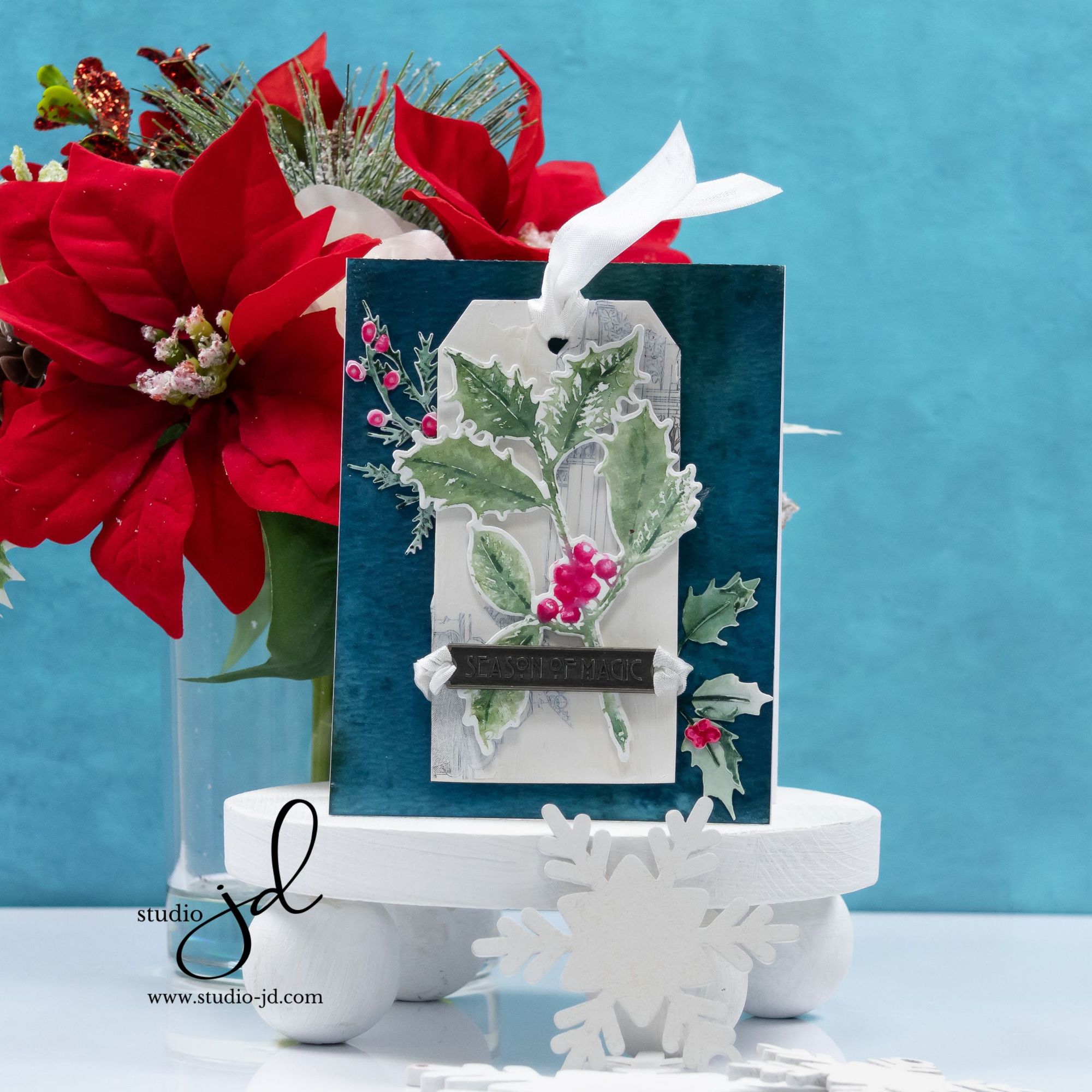 Tim Holtz Festive Collage Stamps with Simon Says Stamp Dies Bundle setfc25 Christmas Card | color-code:ALT06