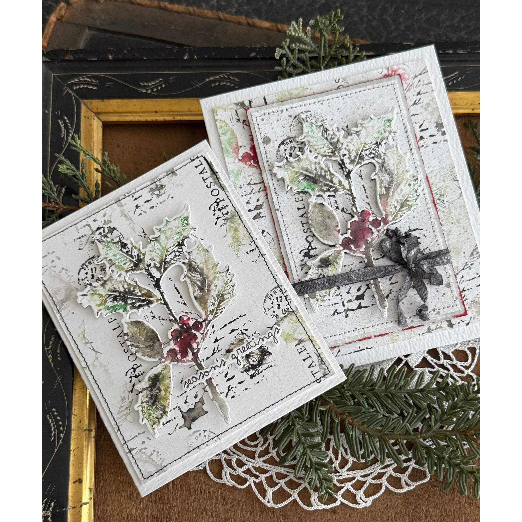 Simon Says Stamp Festive Collage Wafer Dies 459sss Christmas Cards